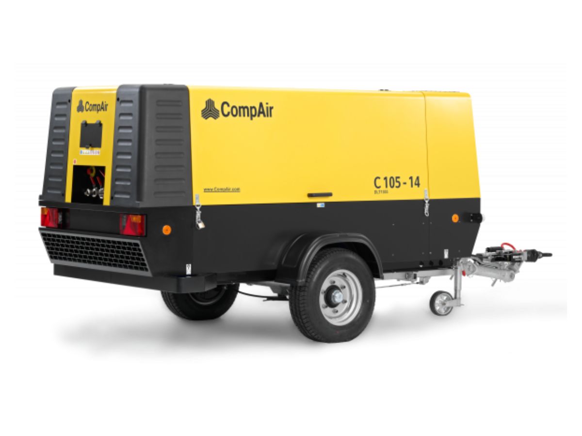 MOTOCOMPRESSORE COMPAIR C105-14 10500 LT/MIN 14 BAR SILENZIATO CARRELLATO C/FRENI